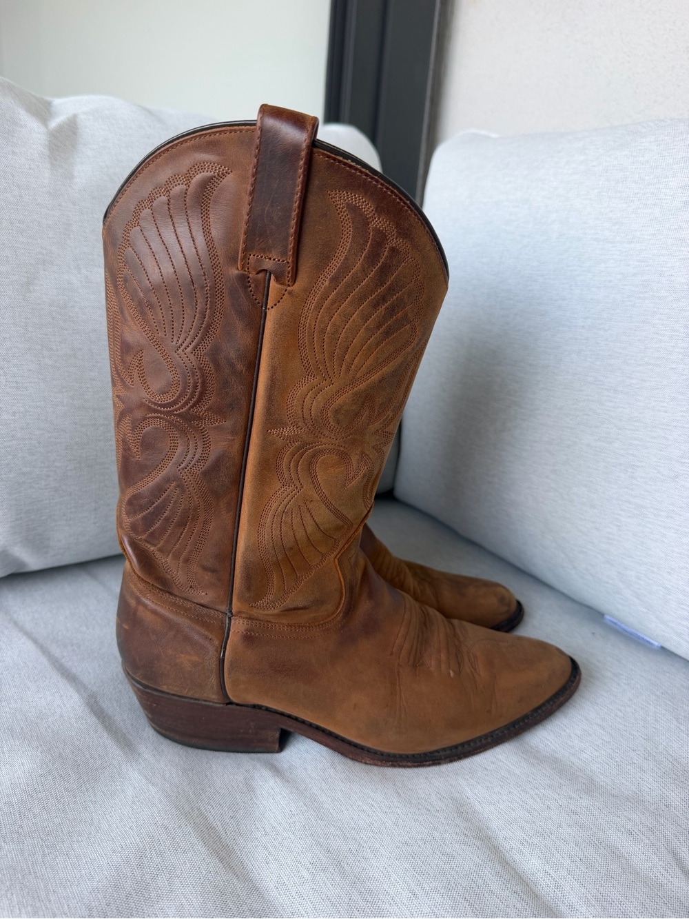 Vintage Rio Bravo Cowboy Boots Brown Leather Made in Mexico